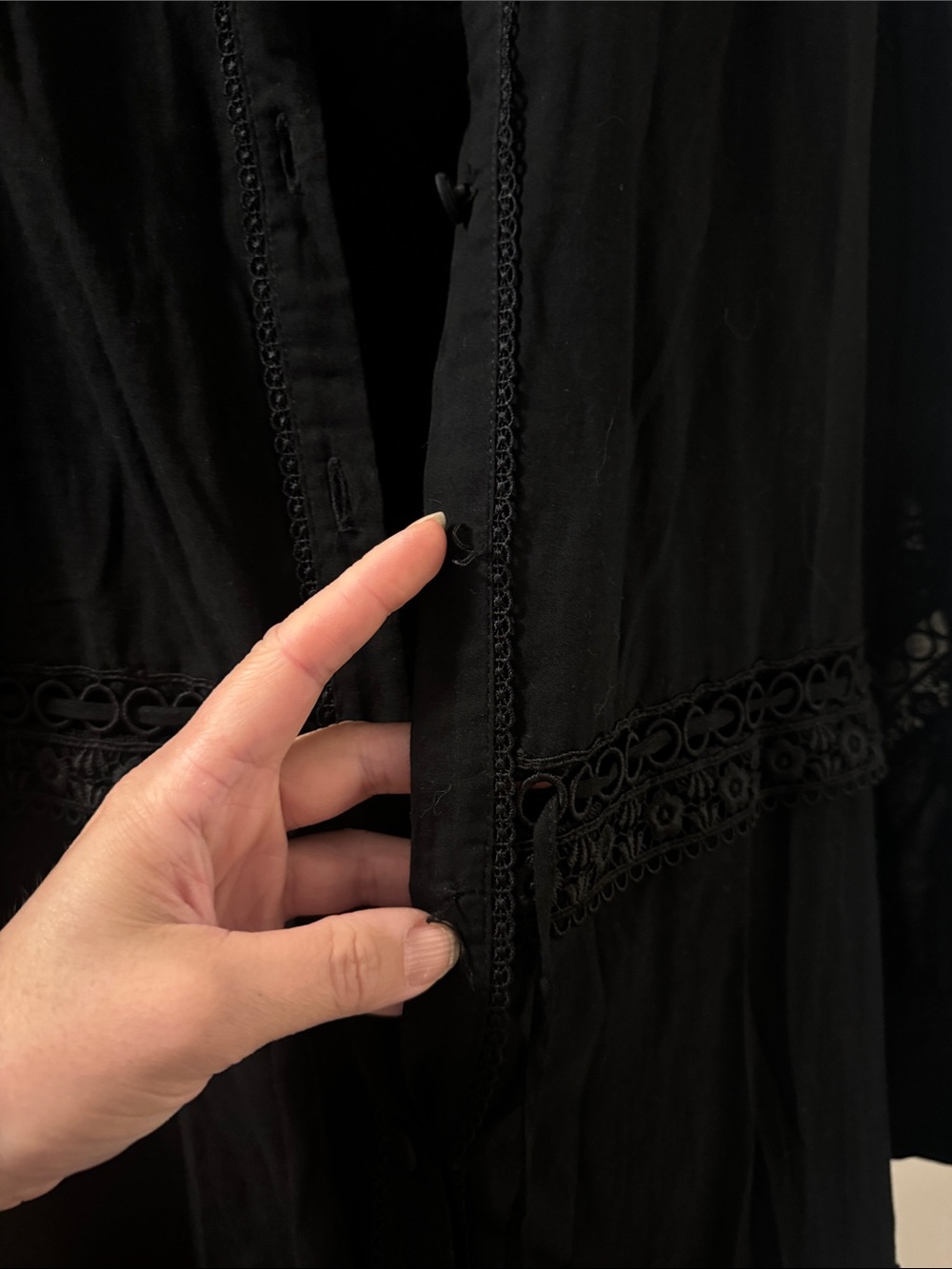 CHARO RUIZ Ibiza "Daniela" Black Lace Long-Sleeve Mini Dress size XS - Picture 6 of 10